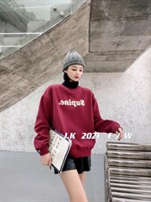 2021冬款加绒卫衣，女装卫衣/绒衫，简蔻