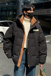 90绒羽绒服 DD5233-TP225 329 撞色设计感连帽保暖贴标外套男图片
