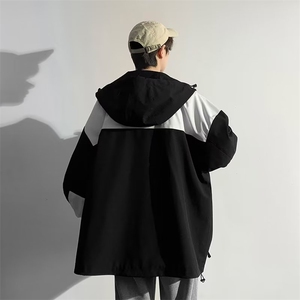 2023秋冬新款夹克外套休闲防风连帽风衣户男士外冲锋衣W5130-P71图片