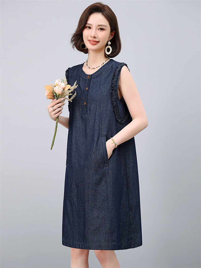 2025年夏季H型牛仔背心裙,女装连衣裙,小林双子