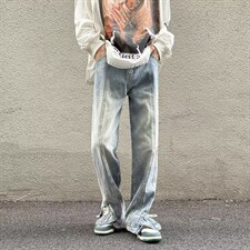 牛仔裤男秋季潮大码休闲裤子高街NK539P48，男装牛仔裤，星座1116-2