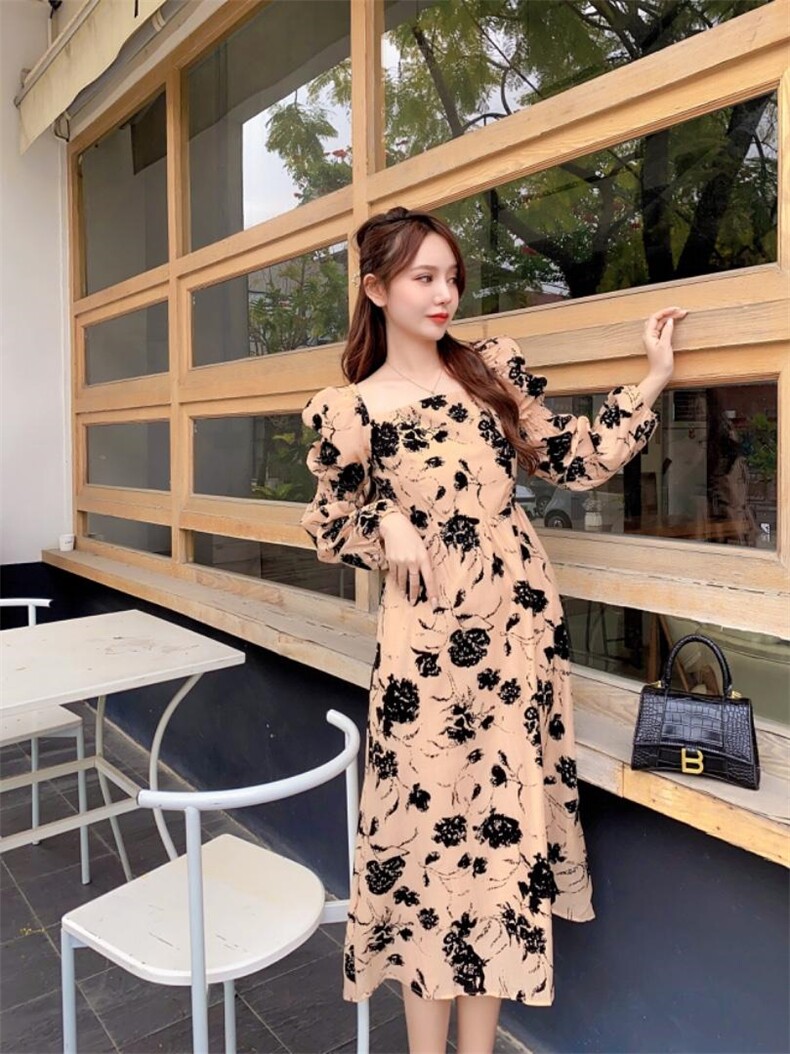 现货网红水墨画连衣裙，女装连衣裙，艾丽贝儿