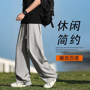 宽松休闲冰丝显瘦显高坠感男裤直筒百搭长裤  2070特批25 控-49图片