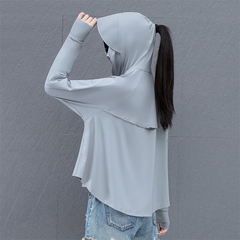 正品夏季冰丝防晒衣女2024新款宽松斗篷防晒服透气防紫外线骑行，女装防晒衣，燕颉服饰