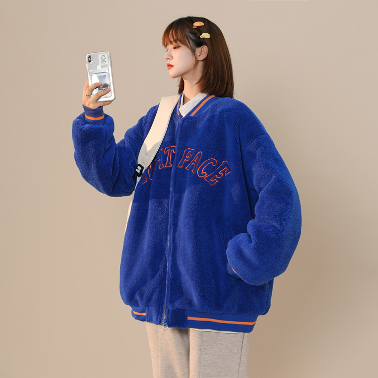 MY203-P110 棒球服羊羔毛棉衣女外套夹棉花加厚棉服厚款控138,男装棉衣,星座1408-1