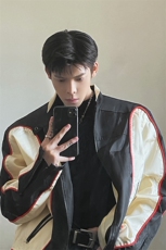 B221美式ins高街暗黑痞帅型男机车服外套上衣SY2306-P90控118，男装夹克，电商B221