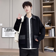 8735-P852025年秋季新款休闲针织开衫男外套长袖毛衣，男装针织衫/毛衣，电商A113