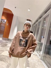 2021冬季复合婴儿绒加厚保暖卫衣，女装卫衣/绒衫，柏旺阁