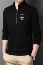 2023新款立领t恤男长袖秋衣春秋季半拉链卫衣中年秋装上衣polo衫，男装卫衣，电商B212（原钱塘6029）