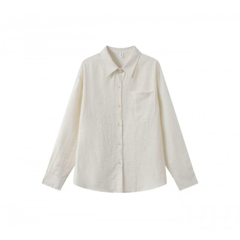 网图！宽松男女同款长袖衬衫纯色夏季透气-LK80104-特批35，男装衬衫，电商A061