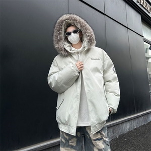 美式毛领派克服男冬季宽松保暖棉衣加厚休闲棉服外套图片