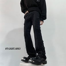 秋季美式ins高街hiphop流苏牛仔裤货号K2318P60控78，男装牛仔裤，电商A063