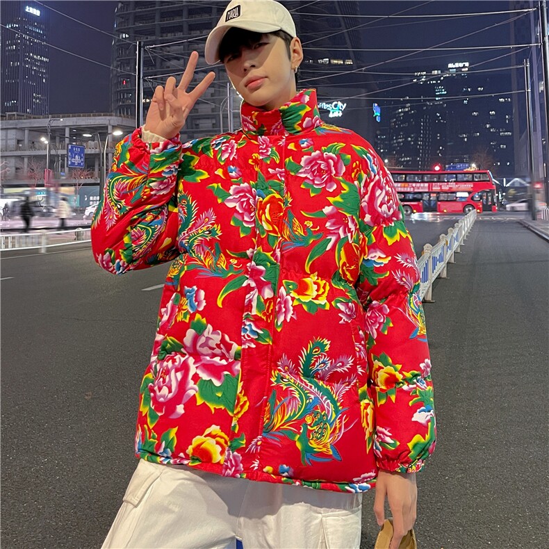 Y99风民族特色东北大花外套加厚保暖防寒大码牡丹农村演出服图片