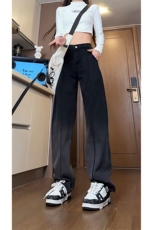 美式渐变牛仔裤直筒hiphop百搭款宽松休闲长裤K619TP45控75，男装牛仔裤，电商A102B