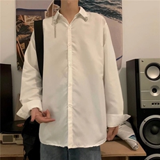 日常青少年新款链条衬衫男长袖男士衬衫潮潮流夏秋季纯色CS37/P32，男装衬衫，星座506