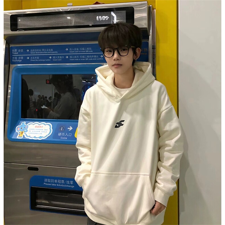 抖音得物 高品质印花连帽卫衣 秋冬装美式宽松连帽纯色卫衣ADL122图片