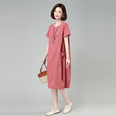 2025年夏季全棉长裙复古风基本款清凉款连衣裙805款，女装连衣裙，秋牧寒烟