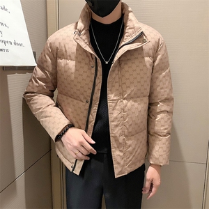 2025冬季新款小伙风痞帅立领字母印花羽绒服男外套B328-9901-P165图片