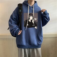 纯棉连帽卫衣男大码运动帽衫宽松薄WY2122-P35加绒款-P40，男装卫衣，电商A040