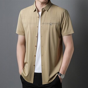 F3106男式2023年夏季新款衬衫男短袖休闲衬衣P68图片