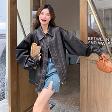 现货新款擦色皮衣外套短款1603P155控218，女装短外套，浙宝295A