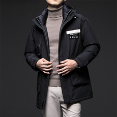 2023新款羽绒服男士冬季连帽加厚保暖上衣中年男装休闲白鸭绒外套，男装羽绒服，电商B212（原钱塘6029）