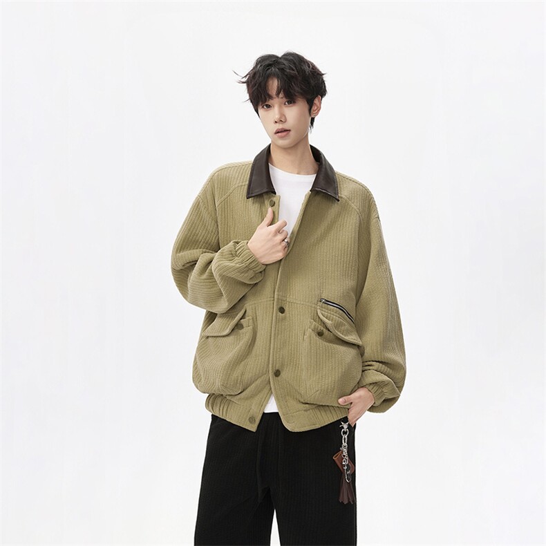 潮牌休闲外套男2025秋季新款美式复古巴恩风夹克-A2305P90控168,男装夹克,电商B241