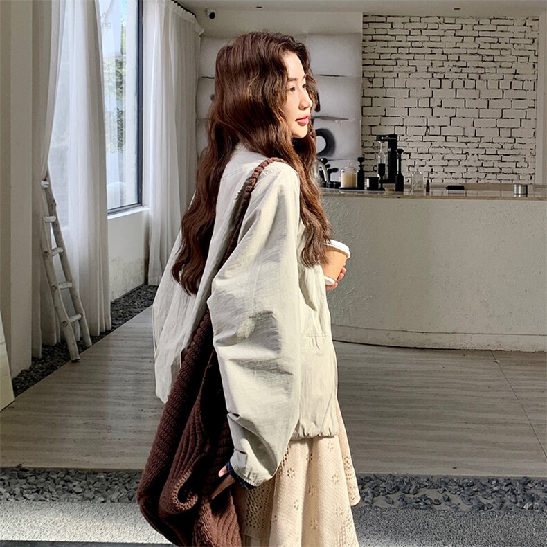 2C237-6757-P185正反两穿中性休闲风外套夹克K298,女装短外套,2C237