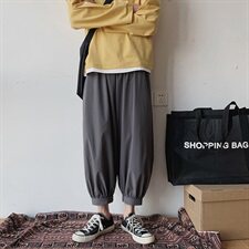 简约INS中性休闲裤纯色阔腿灯笼裤束脚裤哈伦裤潮裤子K54TP35，男装休闲裤，电商A102B