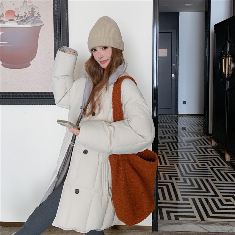 米白色立领加厚80绒羽绒服2C167-898-P335-K458,女装羽绒服,2C167