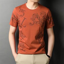 爸爸t恤短袖夏装2023新款男士中年人圆领休闲百搭老年人体恤衫图片