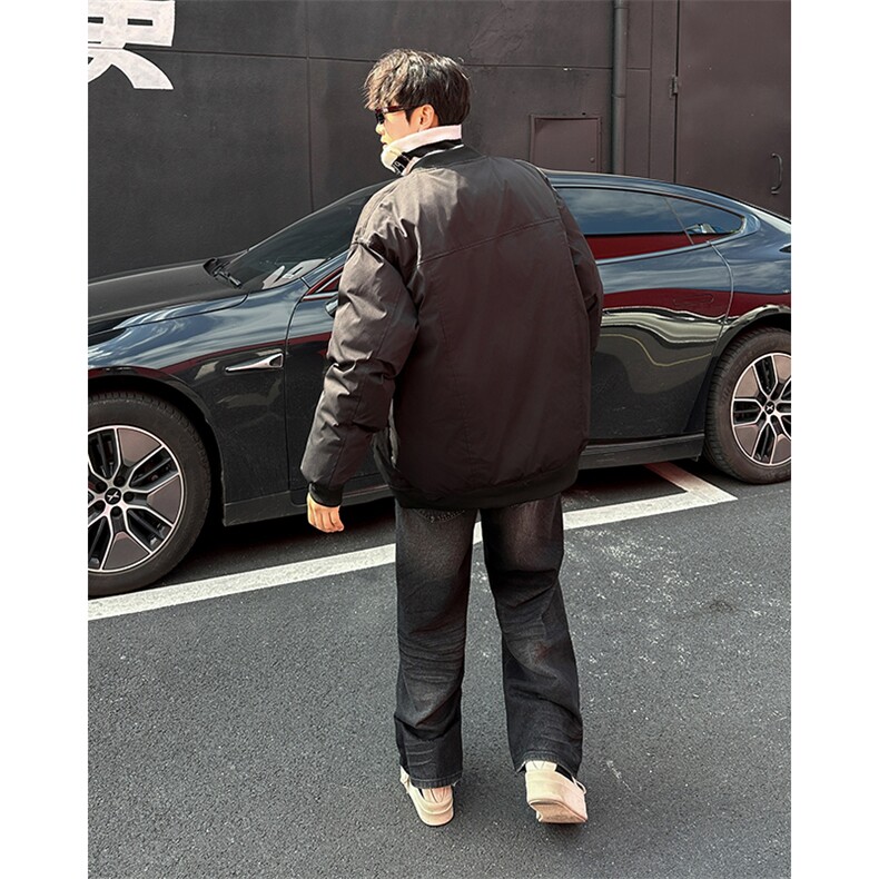 冬季新款棒球领棉服外套潮牌宽松复古休闲百搭棉衣,男装棉衣,星座410-7