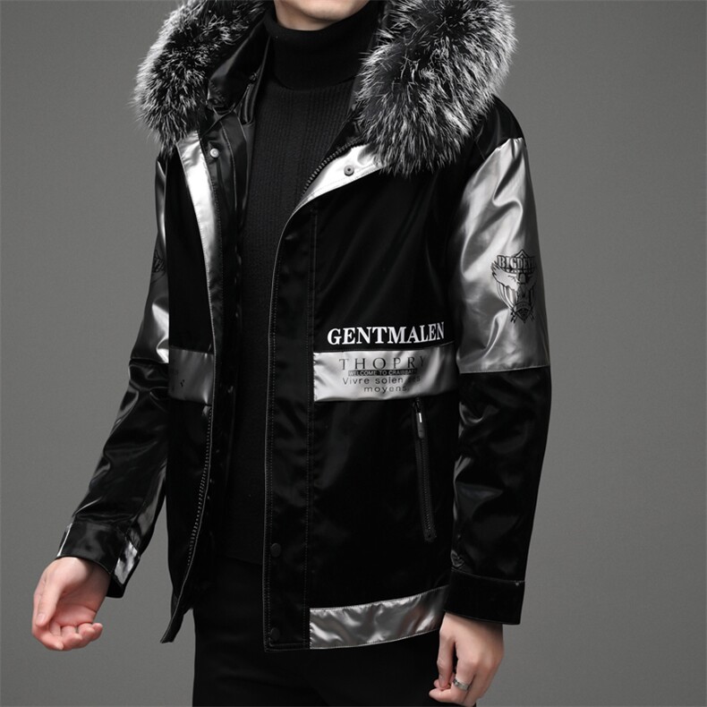 D2288冬季男士派克服可脱卸兔毛内胆连帽中长款风衣P630，男装皮衣，电商B360