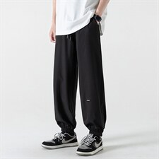 2023夏款无影墙冰丝薄款垂感男透气贴标束脚休闲九分裤K23697-P35，男装休闲裤，电商A082