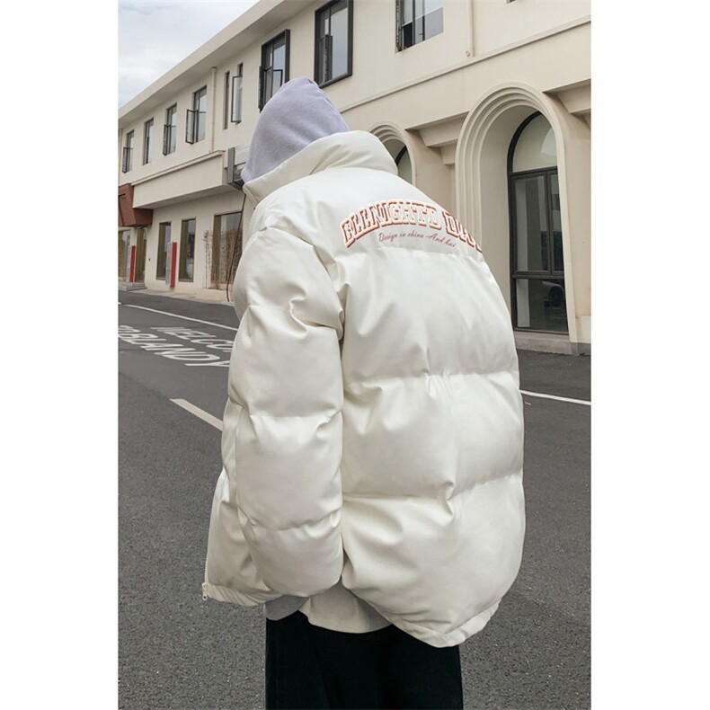 港风23新款冬季时尚百搭立领PU皮棉服外套MY64510P115控158,男装棉衣,电商A268A