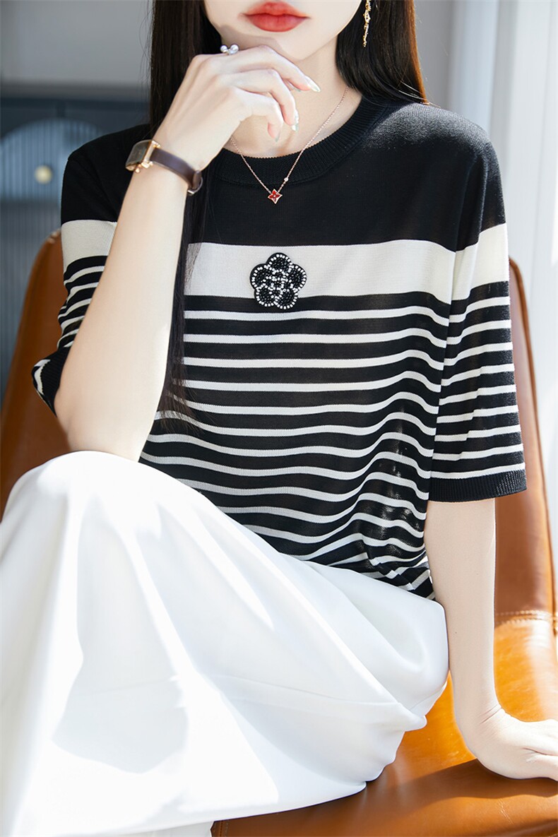 其他2025年夏季短袖夏季,女装T恤,暖圣羊羊绒