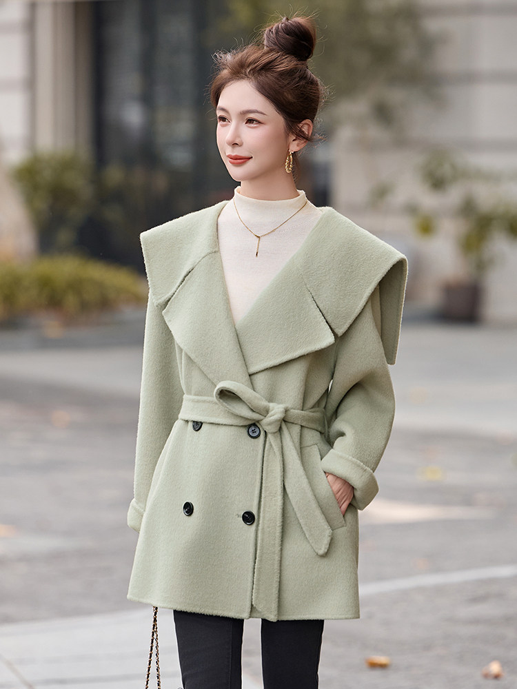 双面羊毛大衣女高级感时尚减龄今年流行毛呢外套2025年冬季,女装双面呢大衣,琦鑫阁（原依鑫阁）