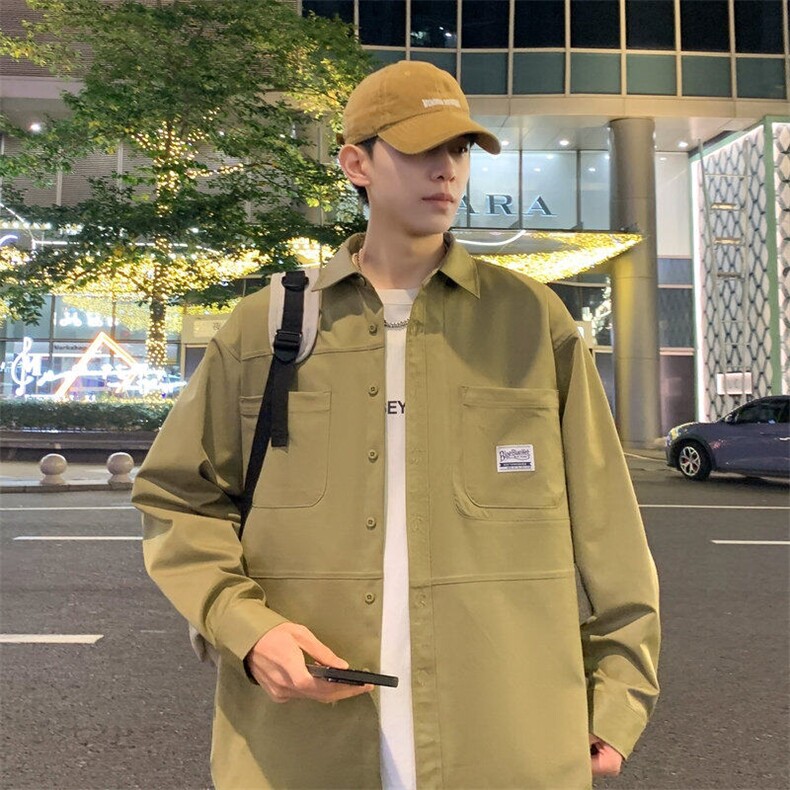 25年春季工装衬衫长袖得物抖音衬衫DS-C323-1-S580-P48，男装衬衫，电商C323-1