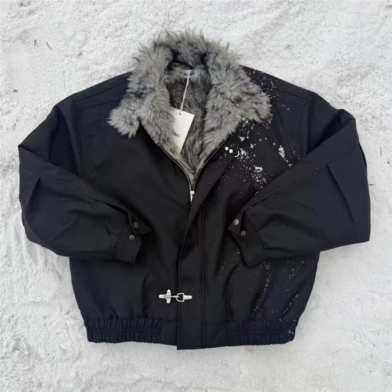 原创高级感贵气座山雕毛领夹克棉服冬季男女款上衣外套A766P128，男装夹克，星座201-2