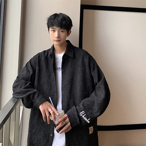 港风花型长袖衬衫男大码M-5XL情侣风长袖衬衣男CCS8734P45控图片