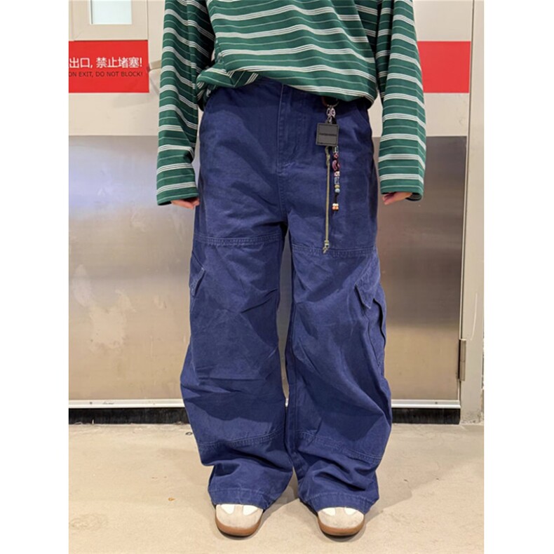 复古多口袋工装牛仔裤男女秋冬休闲垂感拖地直筒宽松长裤NC656，男装牛仔裤，星座1116A（原606A-3）