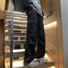 XZ213-DK2001-P55控68港风大码拉链开叉hiphop美式休闲工装裤男，男装工装外套，星座213