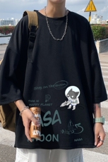 Q11187-P30春夏季七分袖t恤男大码五分袖男短袖中袖，男装T恤，电商A040