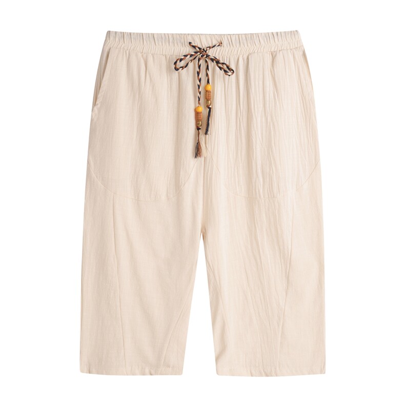 大码中国风亚麻七分裤棉麻哈伦裤宽松男裤K18-P20差价自家图，男装休闲裤，星座1309