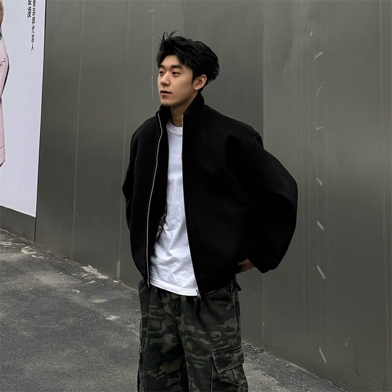 两千件现货到！黑色男模图W2501高品质呢子夹克,男装夹克,电商C313