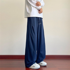 YK86100-P35人棉60%锦纶32%氨纶8%藏青色美式休闲卫裤男秋冬季，男装休闲裤，电商A086-1