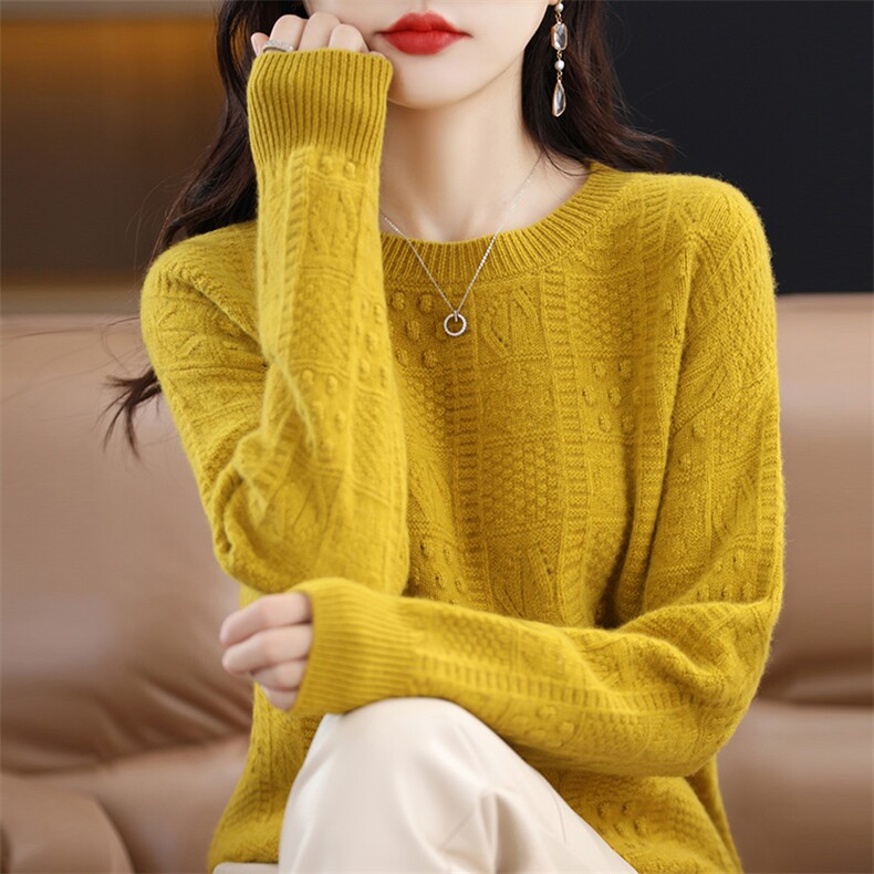 时尚百搭女士羊毛衫修身显瘦多色可选,女装羊毛衫,莺澜羊绒
