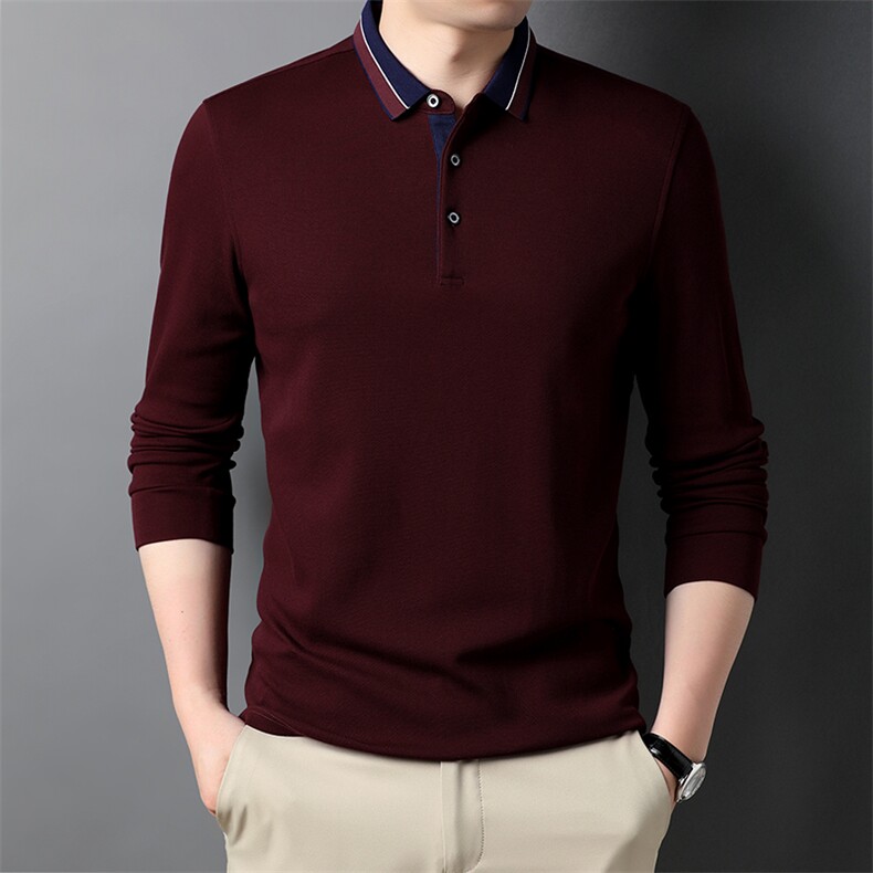 2023年春款男士上衣POLO长袖T恤P55,女装T恤,电商D223-1