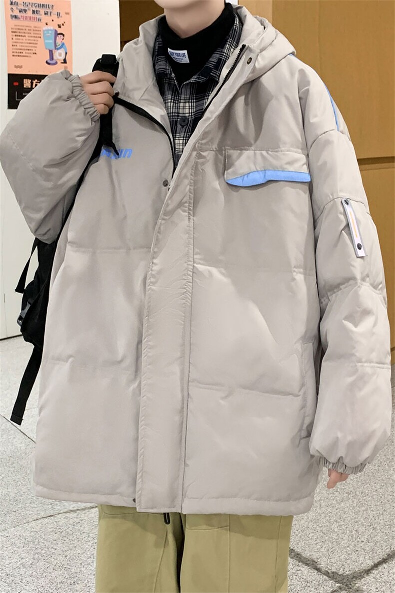 港风ins羽绒服男女同款带帽字母印花白鸭绒Y5813-P190【特价】,男装羽绒服,电商A007