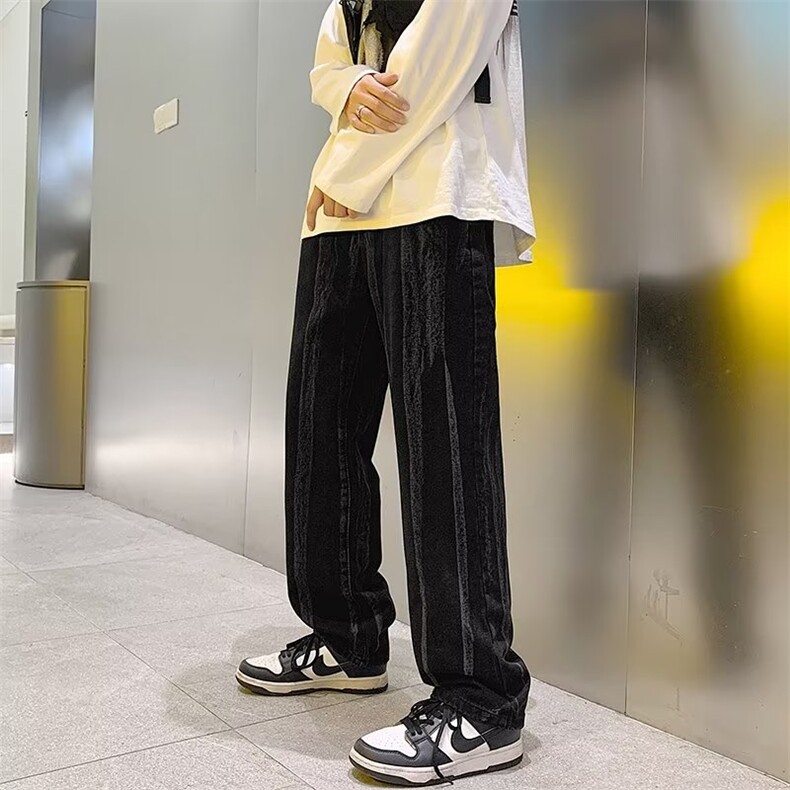 扎染牛仔裤男女复古水洗设计感高街美式oldschool阔腿裤NK707-P40,男装牛仔裤,星座1008